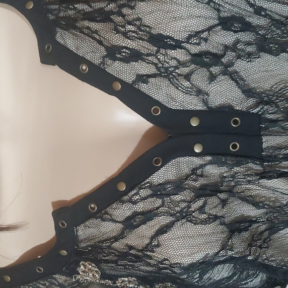 Lace top long sleeve, black - Gimmicks, XL - Picture 4 of 10